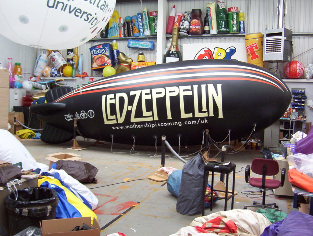 The Led Zeppelin blimp in the ABC Inflatables workshop