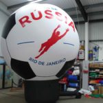 Massive inflatable football on a stand
