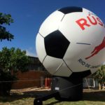 Russia branded giant football in Rio de Janeiro