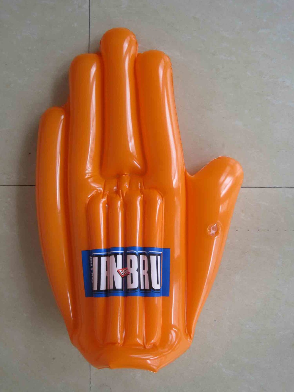 Giant orange inflatable hand