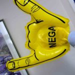 Yellow inflatable crowd hand