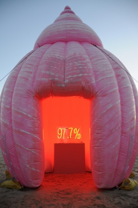 inflatable pink shell