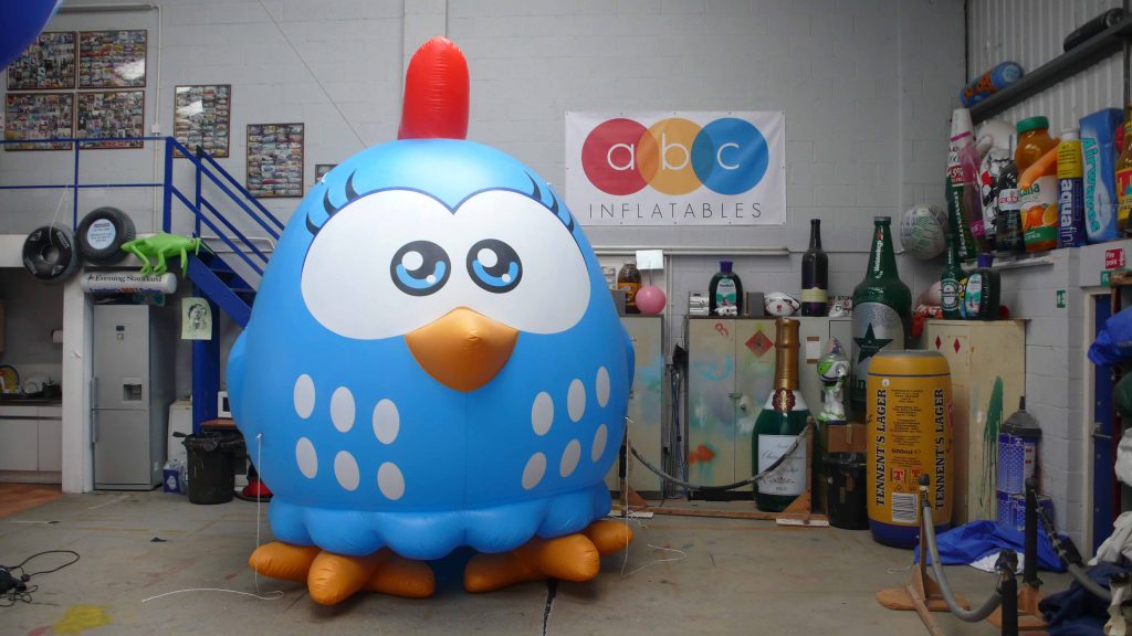Lottie Dottie giant inflatable blue chicken