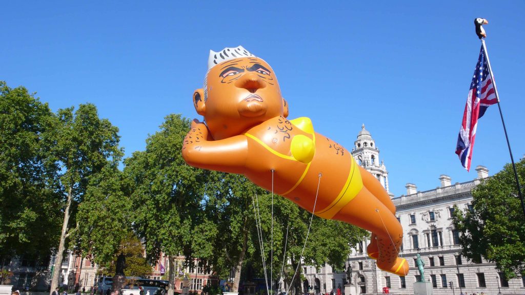 Inflatable Sadiq Khan floating in London