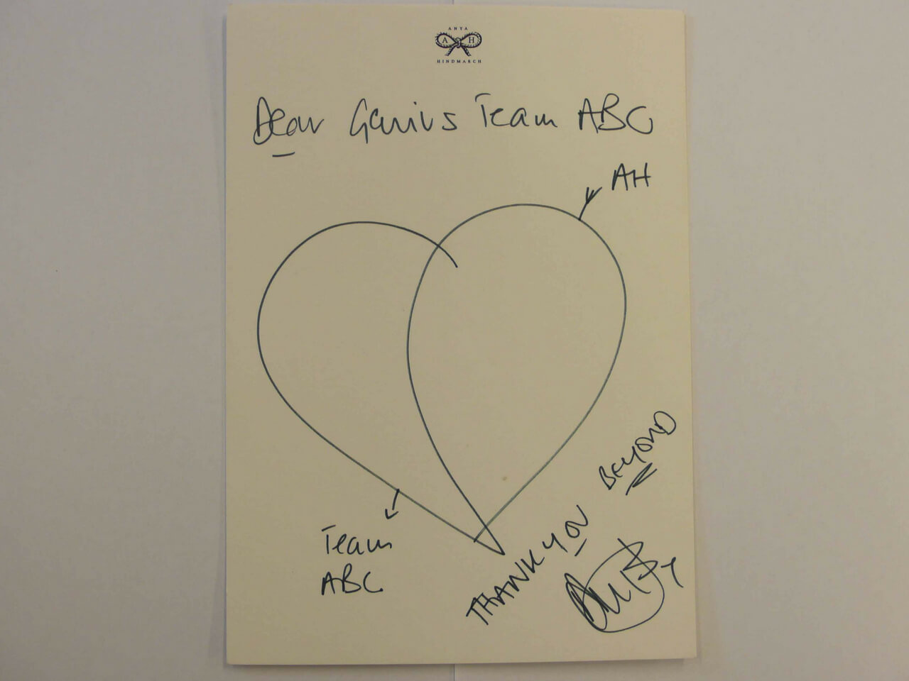 hand written thank you card
