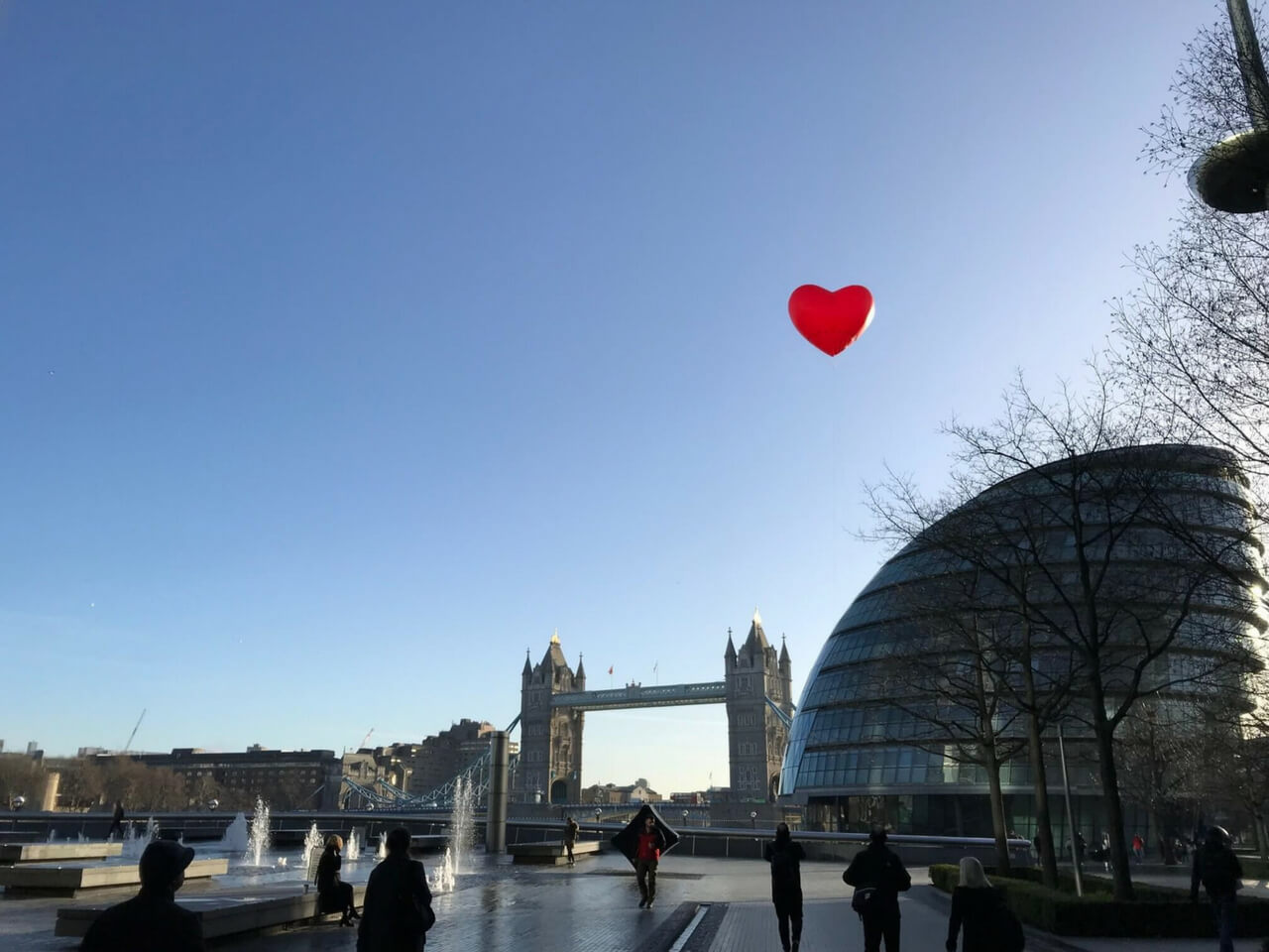 inflatable chubby heart on London skyline