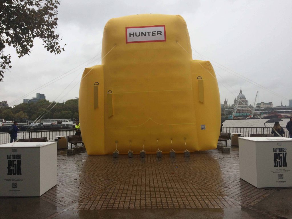 Inflatable replica yellow Hunter backpack